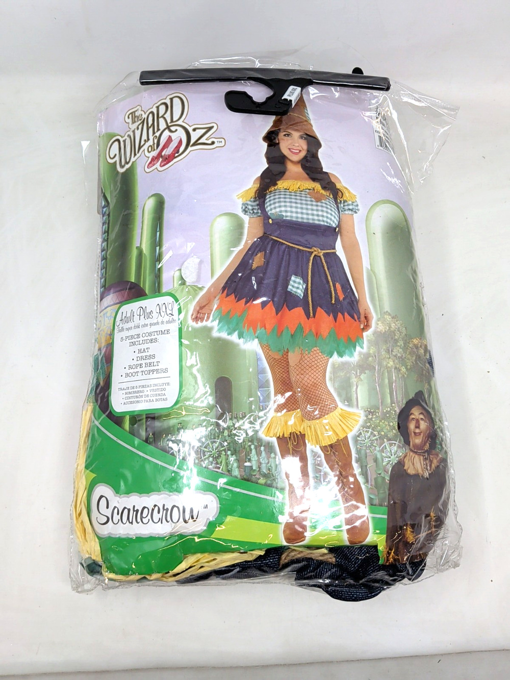 The Wizard of Oz Scarecrow Adult Plus XXL 5 pc Womens Halloween Costume Complete